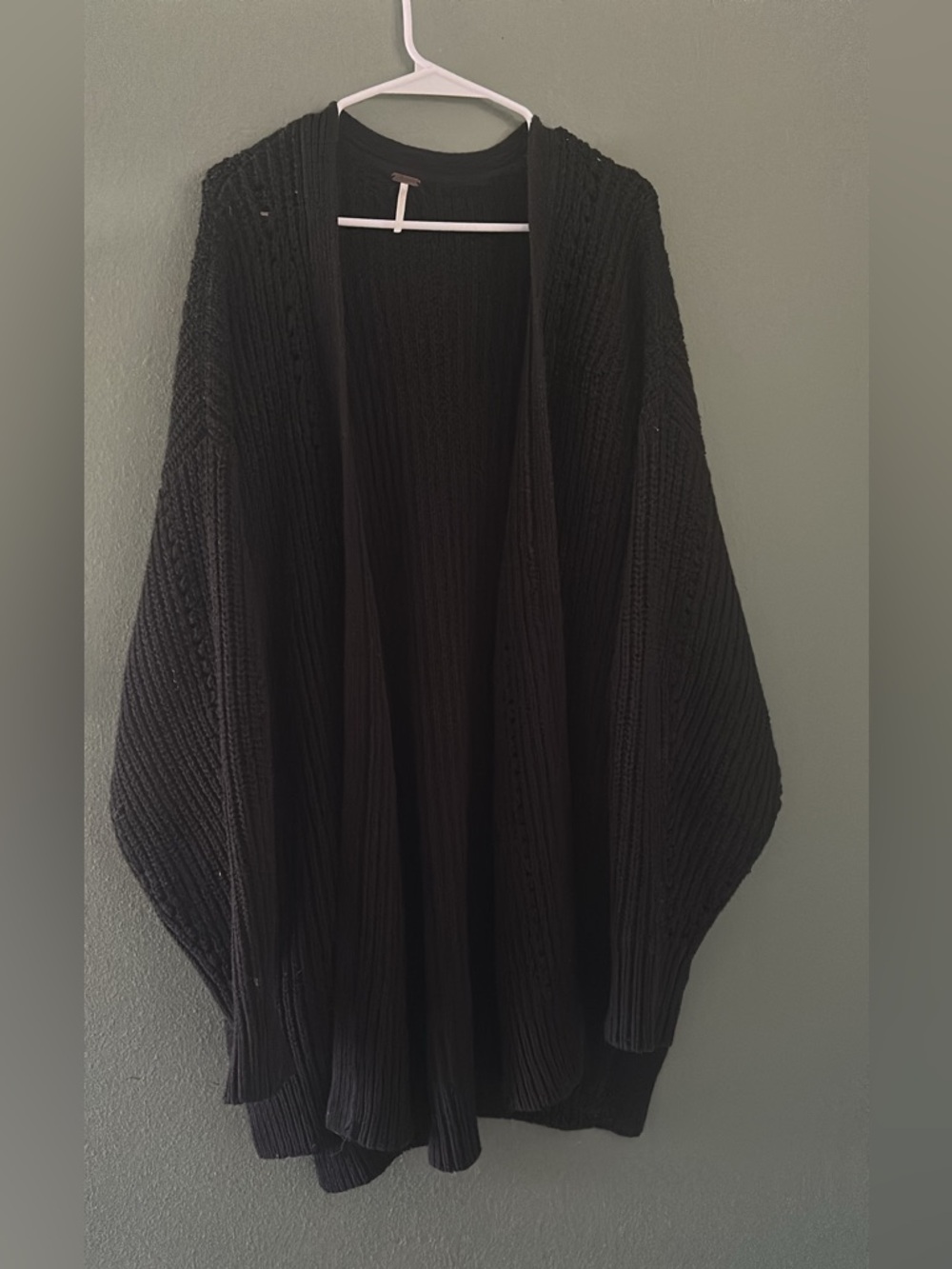 Free People Black Open-Front chunky  Women’s Sweater Cardigan